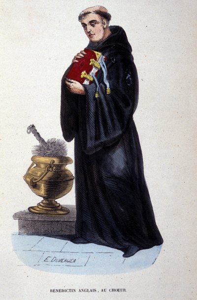 angol bencés. Metszet egy vallási rendekről szóló albumból, Párizs alkotó: Unknown artist