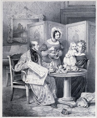 Angol pár teázik - 19. század. alkotó: Unknown artist