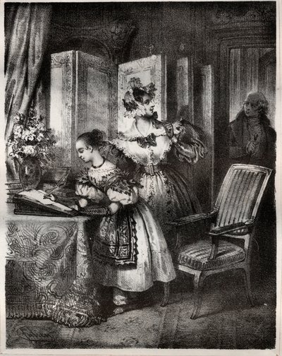századi metszet Madame Cottin (Sophie Cottin Rostand) (1770-1807) „” Malvina” című regényéhez - Magángyűjtemény alkotó: Unknown artist