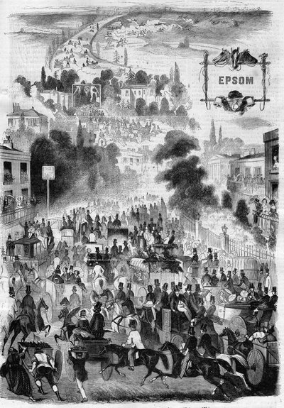 Epsom lóversenyek Angliában – gravírozás a „Le Journal Illustrious”-ba” alkotó: Unknown artist