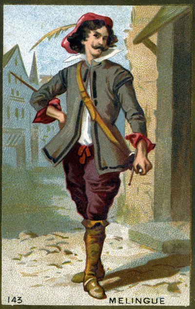 Etienne Marin Mélingue (1808-1875) francia színész, Artagnan szerepét alakította. századi kromolitográfiája. alkotó: Unknown artist