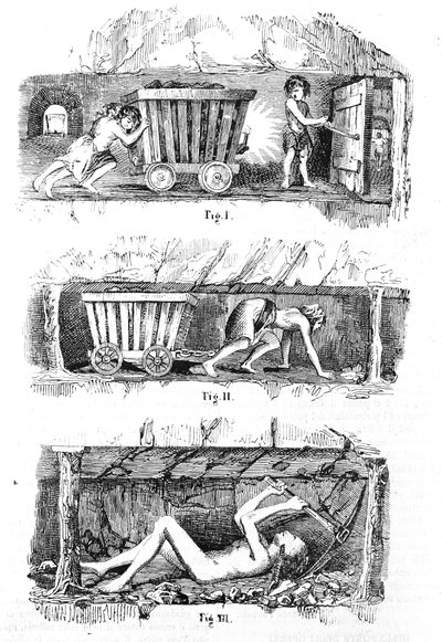 Gyermekmunka kizsákmányolása az angol szénbányákban alkotó: Unknown artist