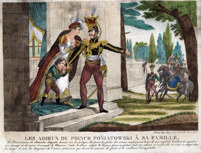 József (Jozef) Antoni Poniatowski (1763-1813) herceg búcsúja családjától, korabeli metszet alkotó: Unknown artist