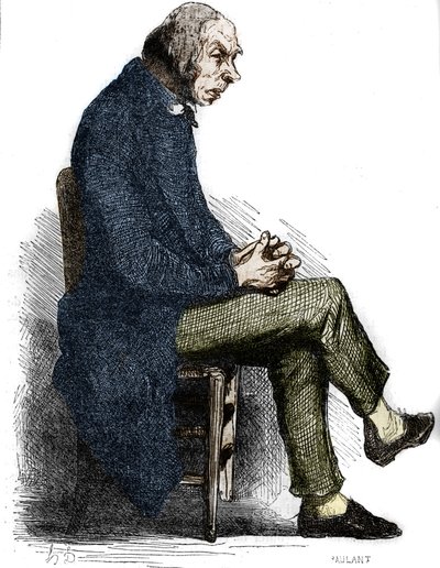 Goriot atya. Metszet 19. század közepe. Illusztráció Honore de Balzac (1799-1850) „The Father Goriot”-hoz. alkotó: Unknown artist