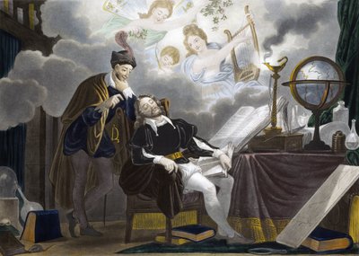 Faust és Mephistopheles - Faust est tente by Mephistopheles - metszet alkotó: Unknown artist