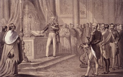 I. Bourbon Ferdinánd vagy IV. Ferdinánd (1751-1825), Nápoly királya avatta fel az 1820-as alkotmányt – a Storia d