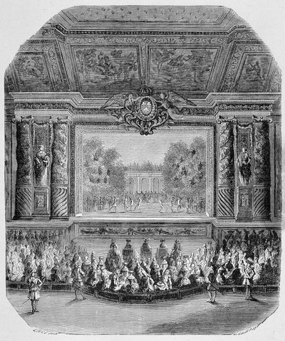 XIV. Lajos ünnepe, Szent Aignan hercegétől (Zenei vígjáték, a versailles-i parkban) Metszet alkotó: Unknown artist