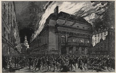 Az Opera comique tüze Párizsban május 25-én alkotó: Unknown artist