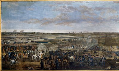 Első Birodalom: I. Napóleon császár (1769-1821) (fehér lovon) a lipcsei csatában (a nemzetek csatája), október 16-19. alkotó: Unknown artist