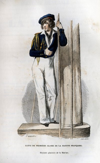 A francia haditengerészet első osztályú tanulója. a „Histoire generale de la marine”-ban Van Tenac úr irányításával alkotó: Unknown artist