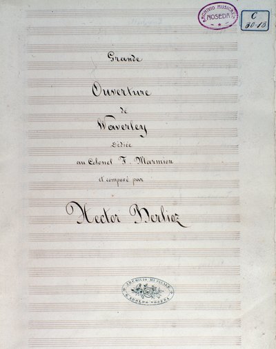 A Waverley opus 1. nyitányának első oldala, Hector Berlioz alkotó: Unknown artist