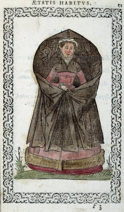 Flamand Demoiselle – Jean Sulperius „Habits et effigies” című könyvében alkotó: Unknown artist