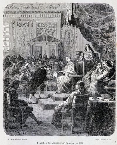 A Francia Akadémia alapítványa Richelieu által alkotó: Unknown artist
