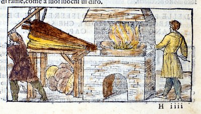 Forge - a Biringuccio „Pirotechniájában”. alkotó: Unknown artist