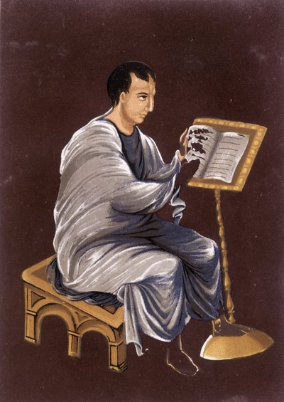 Franciaország a 9. században: Az evangélium olvasása. alkotó: Unknown artist
