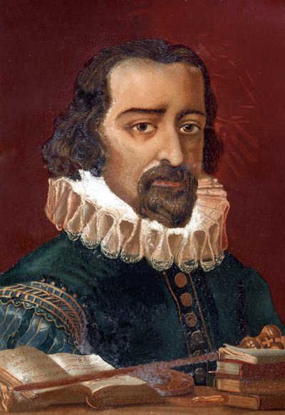 Francis Bacon (1561-1626), Anglia kancellárja és filozófus Louis Figuier „Tudomány és emberei” után. Barcelona 1881 alkotó: Unknown artist