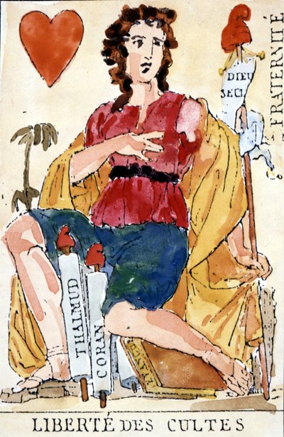 Az istentisztelet szabadsága – Forradalmi játékkártya alkotó: Unknown artist