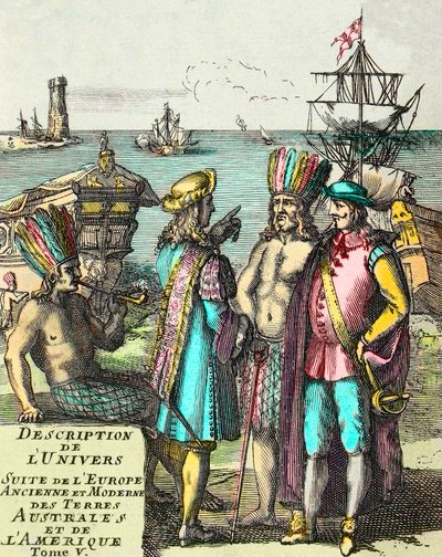 Alain Manesson Mallet (1630-1706) „Az ókori és újkori Európa, déli vidékek és Amerika Univerzum-szvitjének leírása” V. kötetének előképe alkotó: Unknown artist
