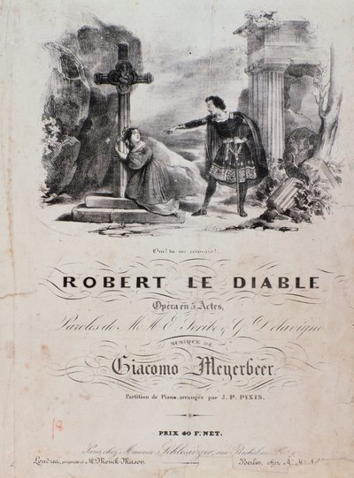 Robert le diable frontképe, Meyerbeer operája (XIX. század) alkotó: Unknown artist
