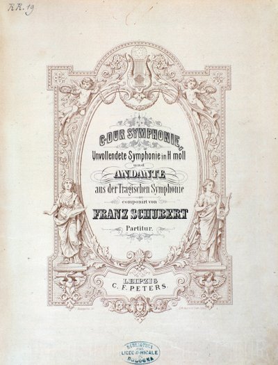 Franz Schubert Befejezetlen szimfóniájának partitúrájának előképe alkotó: Unknown artist