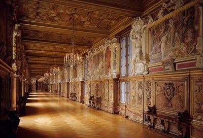 Galerie Francois I a fontainebleau-i kastélyban: famunkák és falfestmények a 16. században alkotó: Unknown artist