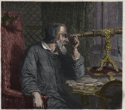 Galileo Galilei és teleszkópja alkotó: Unknown artist