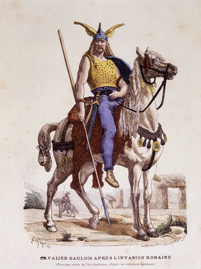 Gall lovas a római invázió után – „” Costumes de Paris évszázadokon keresztül” alkotó: Unknown artist