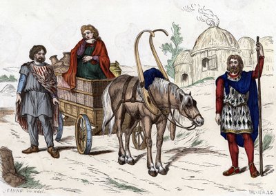 Gall lakhatás, nő, paraszt, szekér, gazdag gazda, hám – a franciák polgári és katonai viseletében az évszázadok során, Paris F. Roy 1882. alkotó: Unknown artist