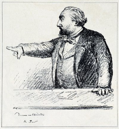 Gambetta beszédet mond az Amnesty-ről. alkotó: Unknown artist