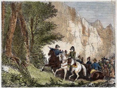 Bonaparte tábornok (I. Napóleon) és Pascal (Pasquale) Paoli (1725-1807), korzikai hazafi. Metszet 19. század alkotó: Unknown artist