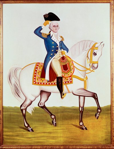 Washington tábornok fehér lovon (akvarell) alkotó: Unknown Artist