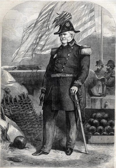 Winfield Scott tábornok (1786-1866). 1860-as metszet. alkotó: Unknown artist