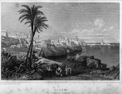 Algír általános képe a 19. században, Leon Galibert „Algerie ancienne et moderne” című könyvében alkotó: Unknown artist
