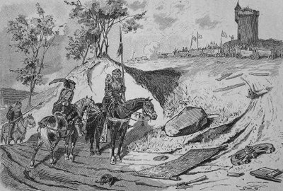 Német parasztháború (1524-1526): Parasztok szekerei Königshofenben, Németországban alkotó: Unknown artist