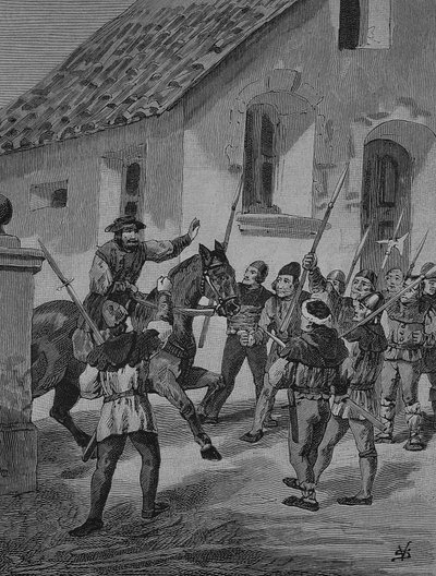 Német parasztháború (1524-1526): Feuerbacher és a lázadó parasztok, Feuerbacher Matern a parasztok egyik vezetője volt a parasztháborúban. alkotó: Unknown artist