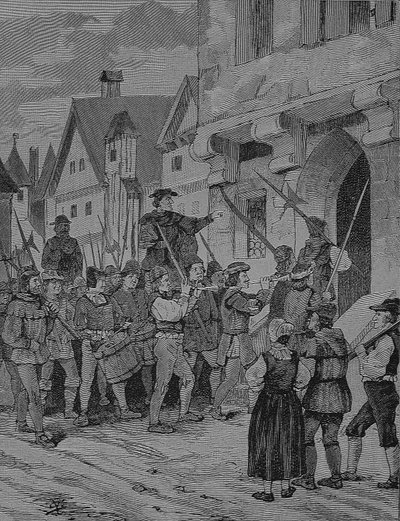 Német parasztháború (1524-1526): Orenbach, parasztok, Rotenburg, Bajorország, Németország alkotó: Unknown artist