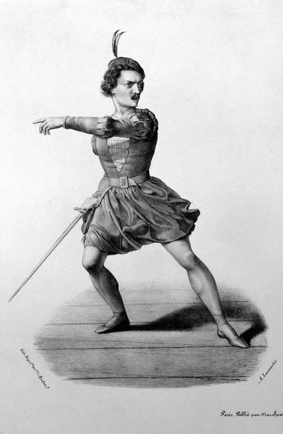 Gilbert-Louis Duprez (Gilbert Louis) Arnoldo szerepében Gioacchino Rossini „Guillaume Tell” (William Tell) című operájában alkotó: Unknown artist