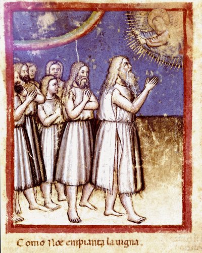 Gott segnete Noe und seine Familie, Überlebende der Sintflut von Unknown artist