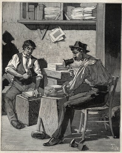 Aranyverő. Metszet 1885-ből Adolphe BITARD „Les arts et metiers illustres” című könyvében. alkotó: Unknown artist