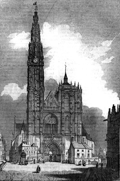 Gótikus építészet: kilátás a Cathedralle Notre Dame (Notre Dame) Antwerpen (gótikus stílusban) alkotó: Unknown artist