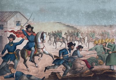 Guerra Grande: Garibaldi a San Antonio-i csatában, 1846. február 8. - Uruguay - Uruguayi polgárháború: Giuseppe Garibaldi az uruguayi San Antonio-i csatában február 8-án alkotó: Unknown artist
