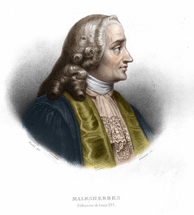 Guillaume Chretien (Guillaume-Chretien), Lamoignon de Malesherbes (1721-1794). francia politikus. Metszet 1852-ből alkotó: Unknown artist