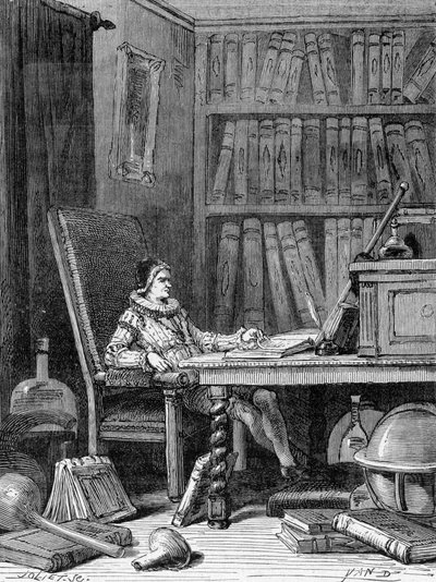 Guillaume Gilbert (1540 - 1603) „De arte magnetica” című értekezését 1600 körül írja. Metszet XIX. alkotó: Unknown artist