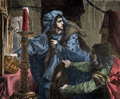 Helene Kottanner (Kottanerin, Kottannerin) (1439-1440) ellopja Szent István királyi koronáját (Magyar Szent Korona) 1440-ben (I. István Magyarország) ( alkotó: Unknown artist