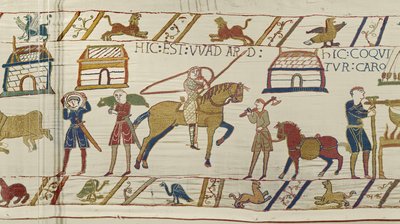 Itt van Wadard, Bayeux gobelin (gyapjú hímzés vászonra) alkotó: Unknown artist