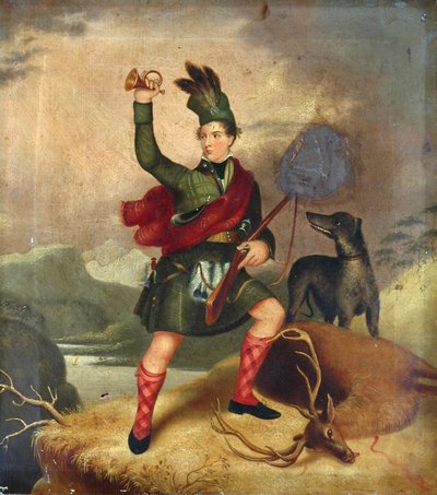 Felvidéki vadász kutyával és döglött szarvassal, 1850 körül alkotó: Unknown