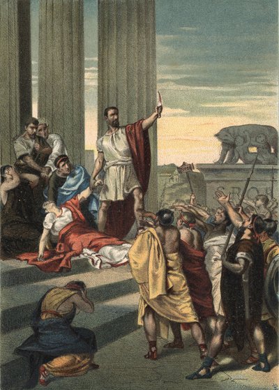 Az ókori Róma története: Lucrece, Brutus és Collatinus. Lucrece (Lucrezia, Lucretia, római hölgy) unokatestvére, Sextus Tarquin, Nagyszerű Tarquin fia, erőszak áldozata lett. Lucrece elküldte apját és férjét (Collatinus), és megérkezett vele alkotó: Unknown artist