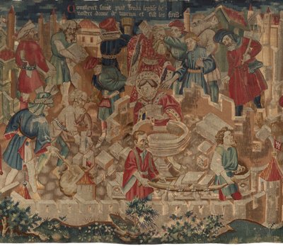 Saint Piat és Saint Eleuthère története, 5. jelenet: Hogyan alapította a Szent Piat a Szűzanya templomot és készítette a keresztelőkútokat alkotó: Unknown artist
