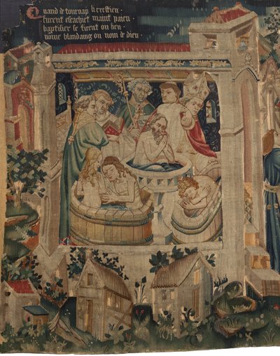 Saint Piat és Saint Eleuthère története, 7. jelenet: A száműzött keresztények megkeresztelkedése alkotó: Unknown artist
