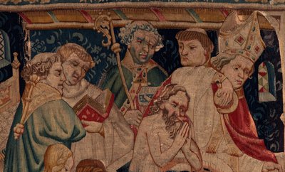 Saint Piat és Saint Eleuthère története, 7. jelenet a száműzött keresztények megkeresztelkedése, Részlet. A keresztség. alkotó: Unknown artist